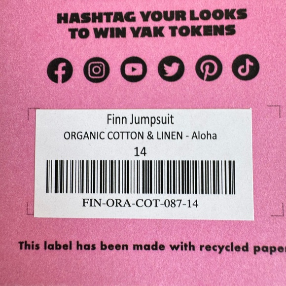 NWT LUCY & YAK Finn - V-Neck Cotton & Linen Jumpsuit Aloha Print Size UK14 US10 - Picture 10 of 16